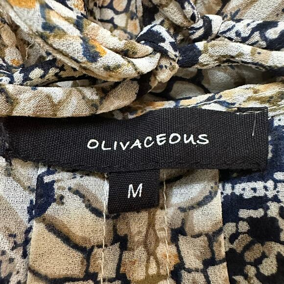 Olivaceous Sheer Snakeskin Blouse Animal Print Flowy Size Medium - Picture 6 of 8